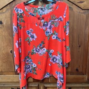 ODDY Tropical Tunic Top Size 1XL